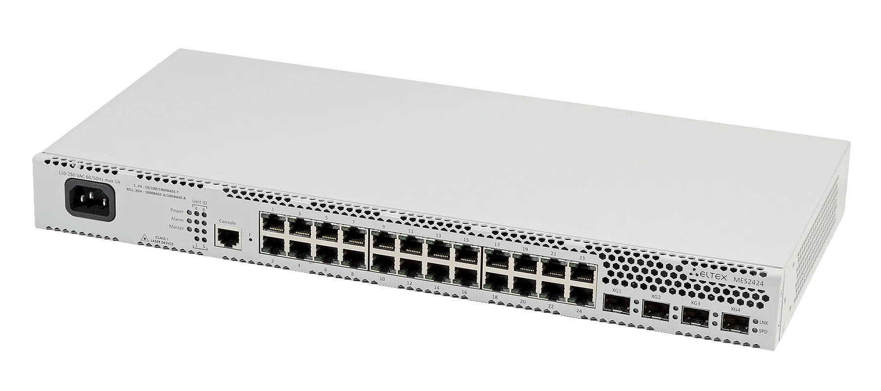 Ethernet-коммутатор MES2428B, 24x1G RJ45 + 4xCombo (RJ45/SFP), L2, 220V AC/12V DC