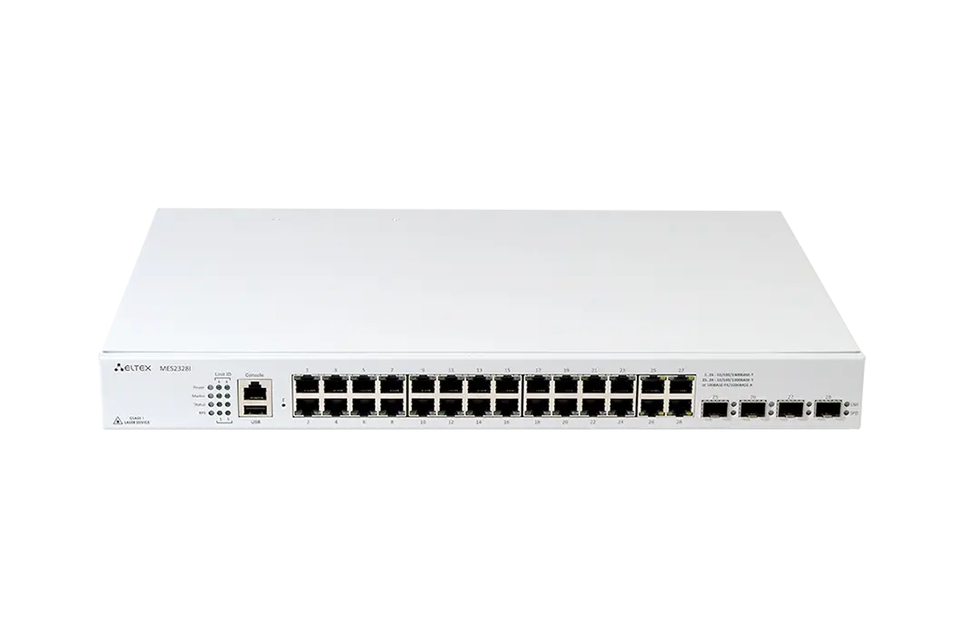 Ethernet-коммутатор MES2300DI-28, 24x1G RJ45 + 4xCombo (RJ45/SFP), L3, модульная система питания